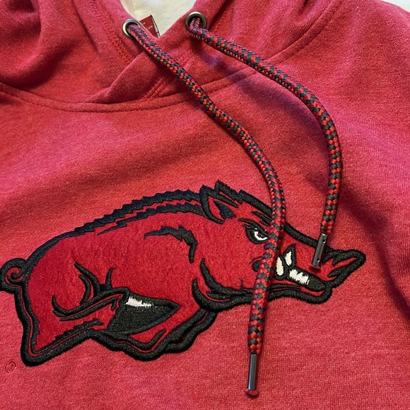 Colosseum Arkansas Razorbacks Red Hoodie Sweatshirt Size Lg fits more like med. - Picture 14 of 14